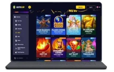 Lobby SlotsGem na laptopie